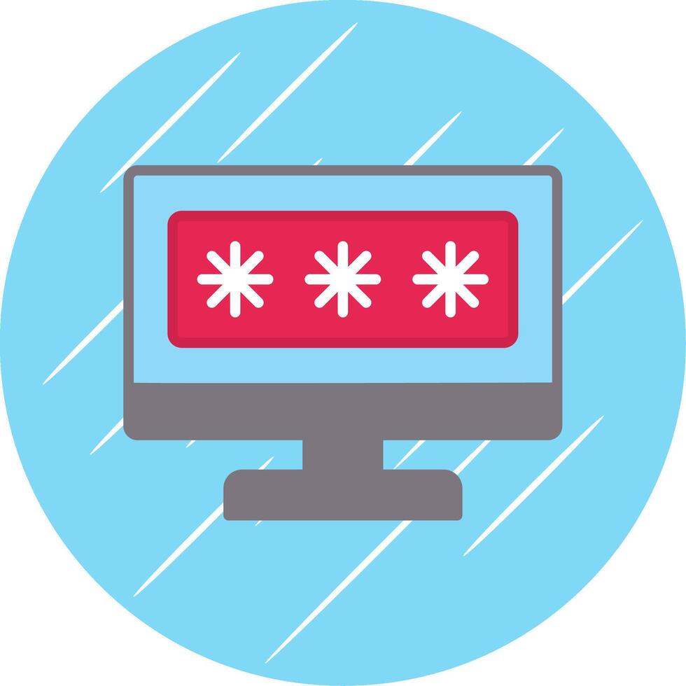 Security Computer Password Flat Circle Icon Design vector