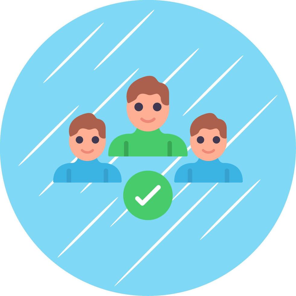 Secure Team Check Flat Circle Icon Design vector