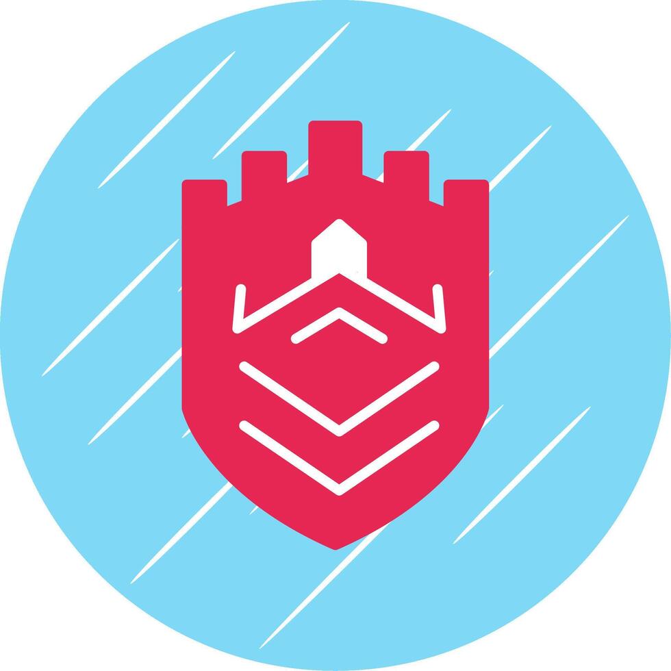 Security Castle Tech Flat Circle Icon Design vector