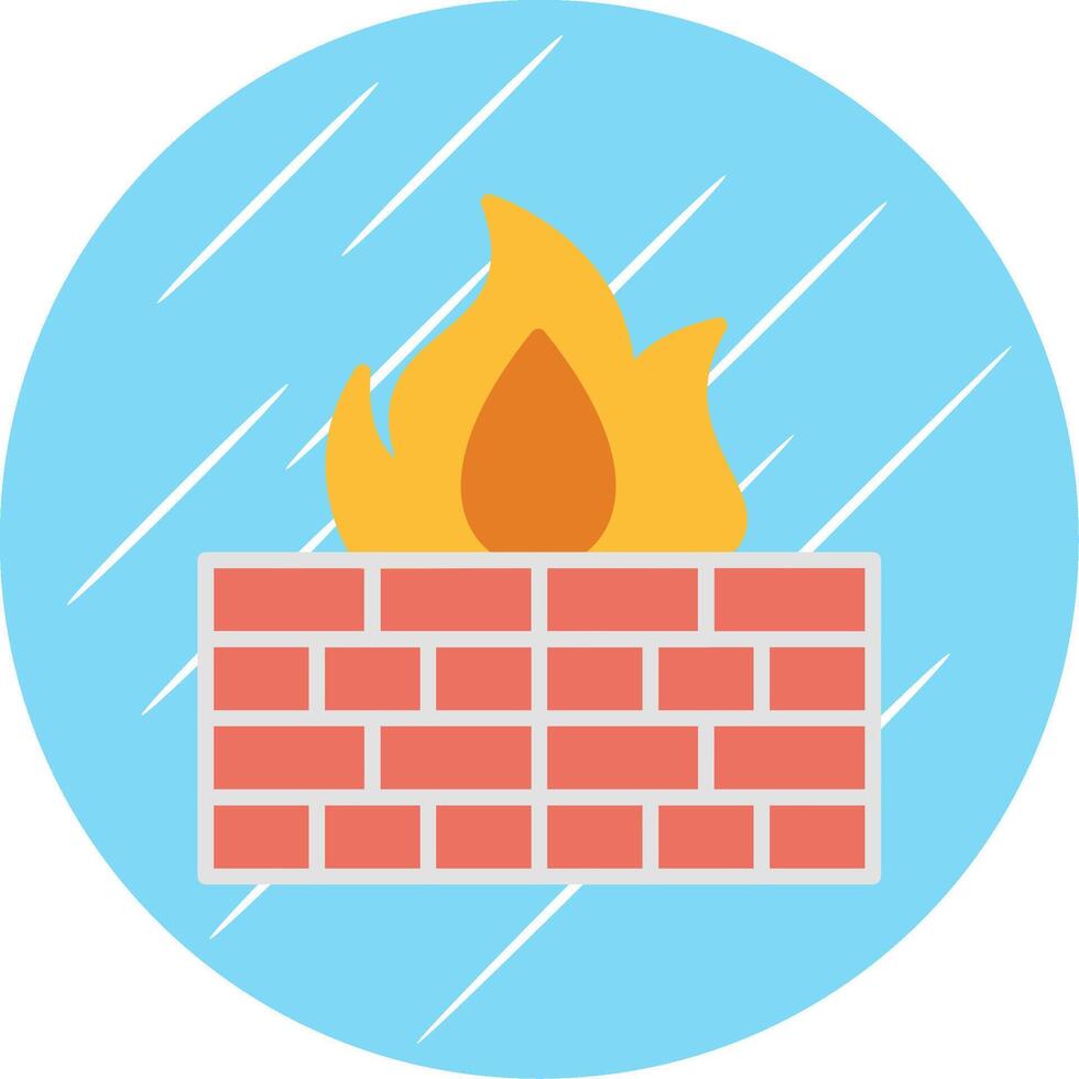 Firewall Flat Circle Icon Design vector