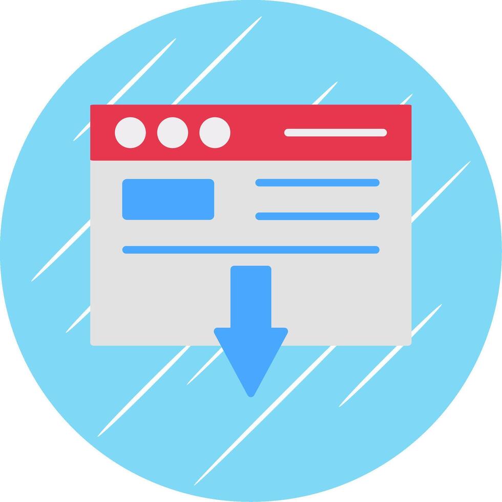 Landing Page Flat Circle Icon Design vector
