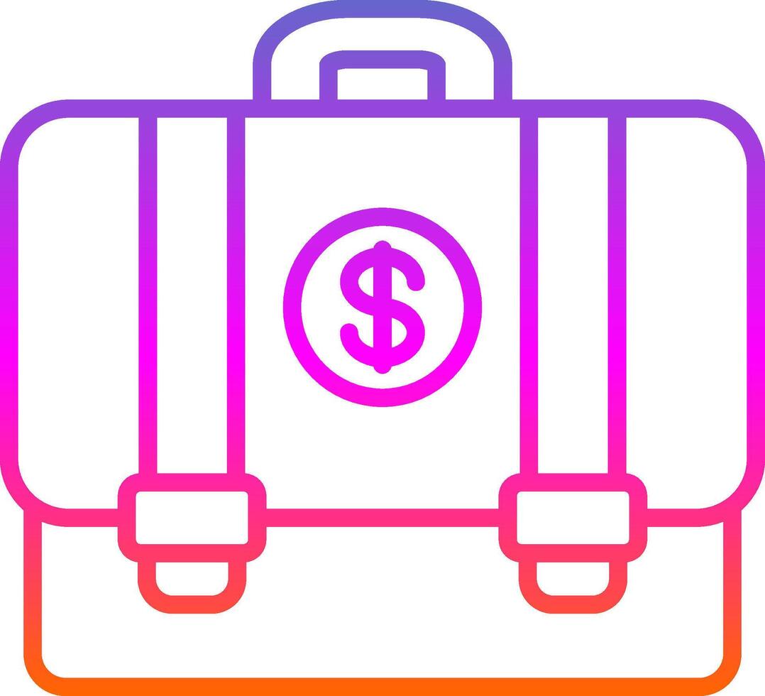 Suitcase Line Gradient Icon Design vector