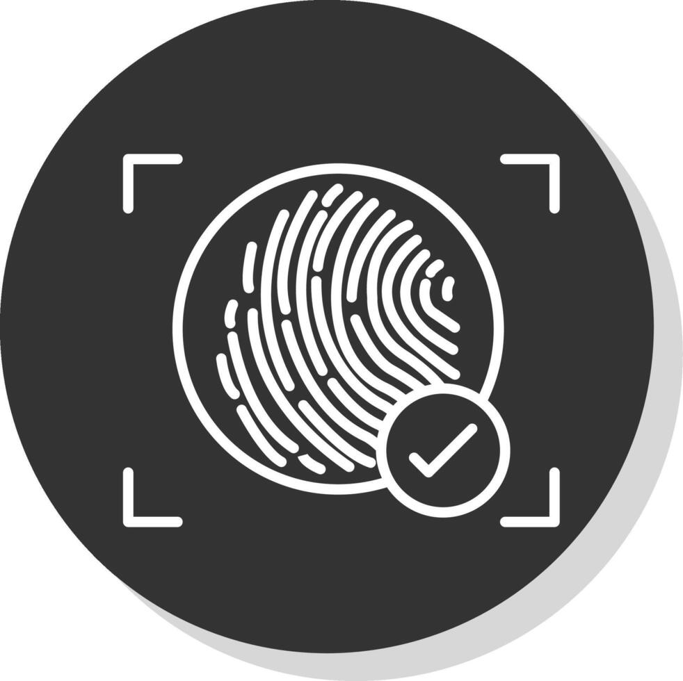 Fingerprint Line Shadow Circle Icon Design vector