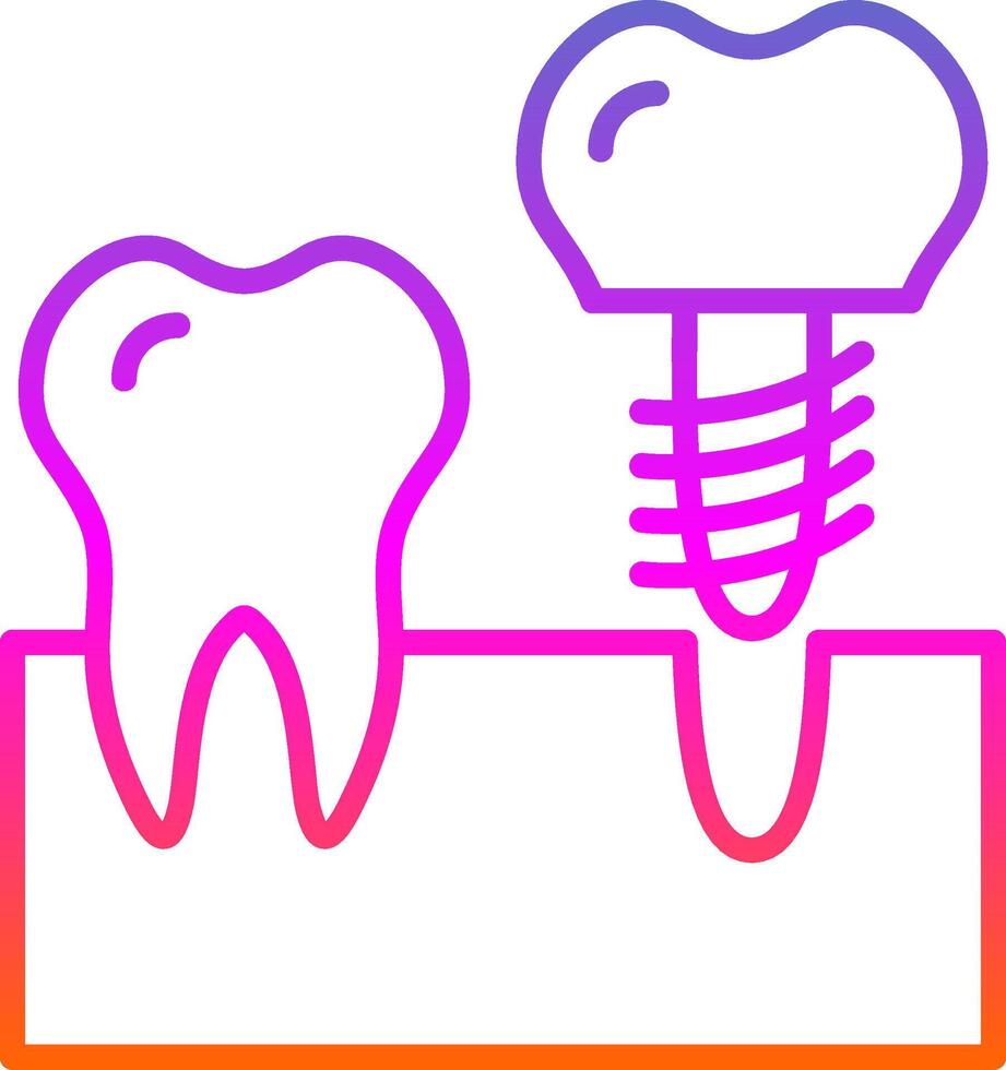 Implants Line Gradient Icon Design vector