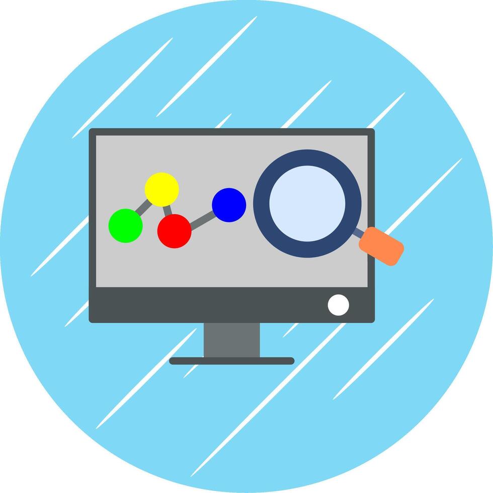 Data Analysis Flat Circle Icon Design vector