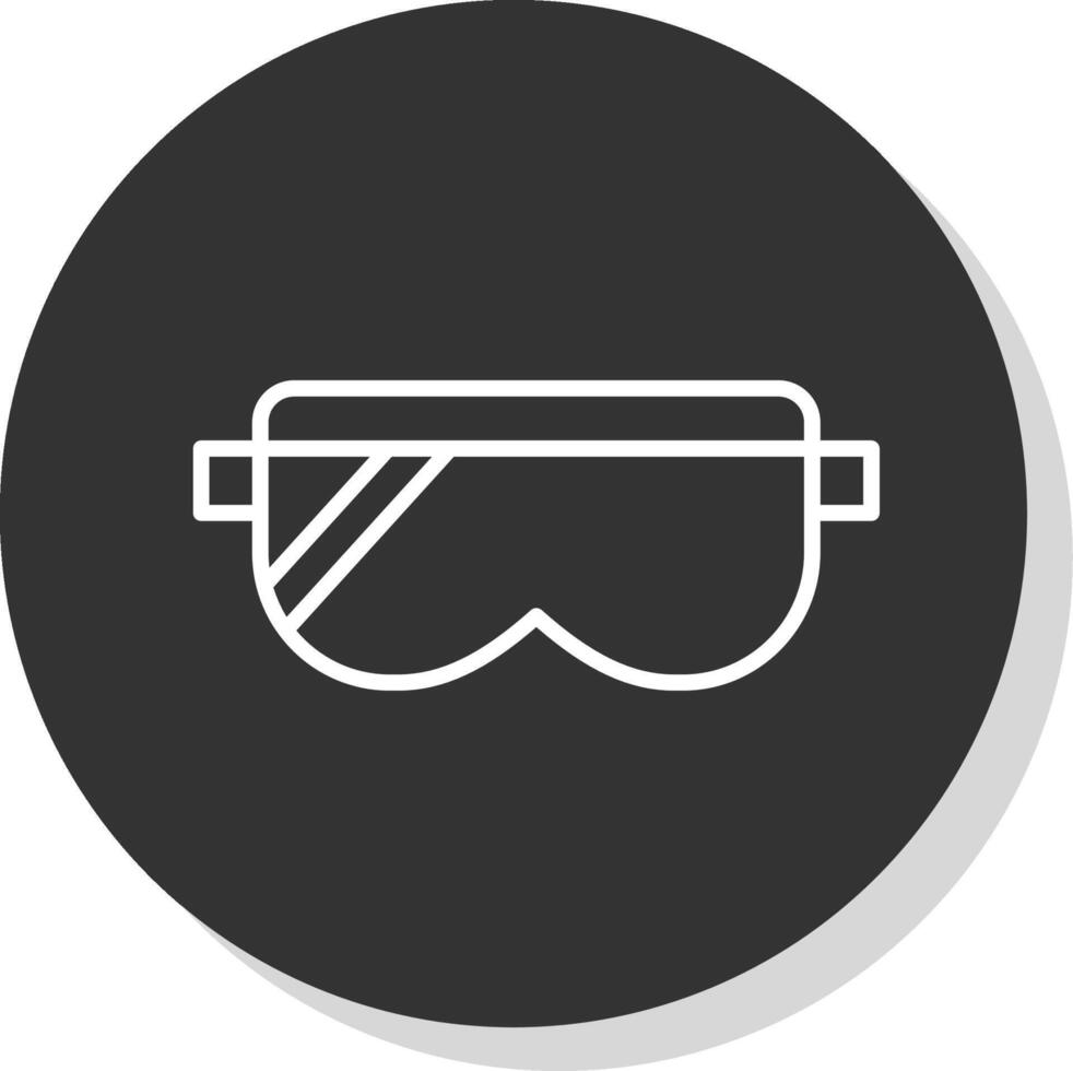 Safety Glasses Line Shadow Circle Icon Design vector