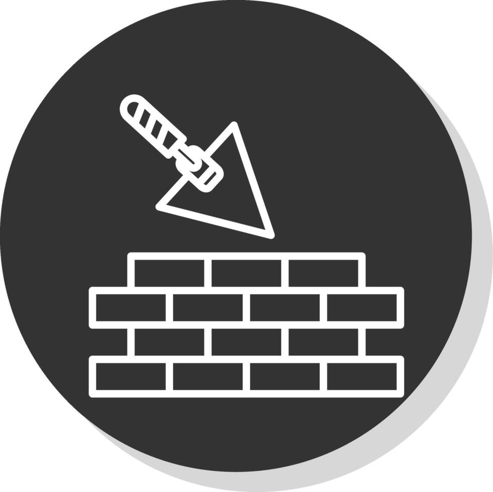 Brickwork Line Shadow Circle Icon Design vector