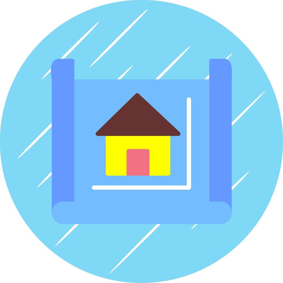 Blueprint Flat Circle Icon Design vector