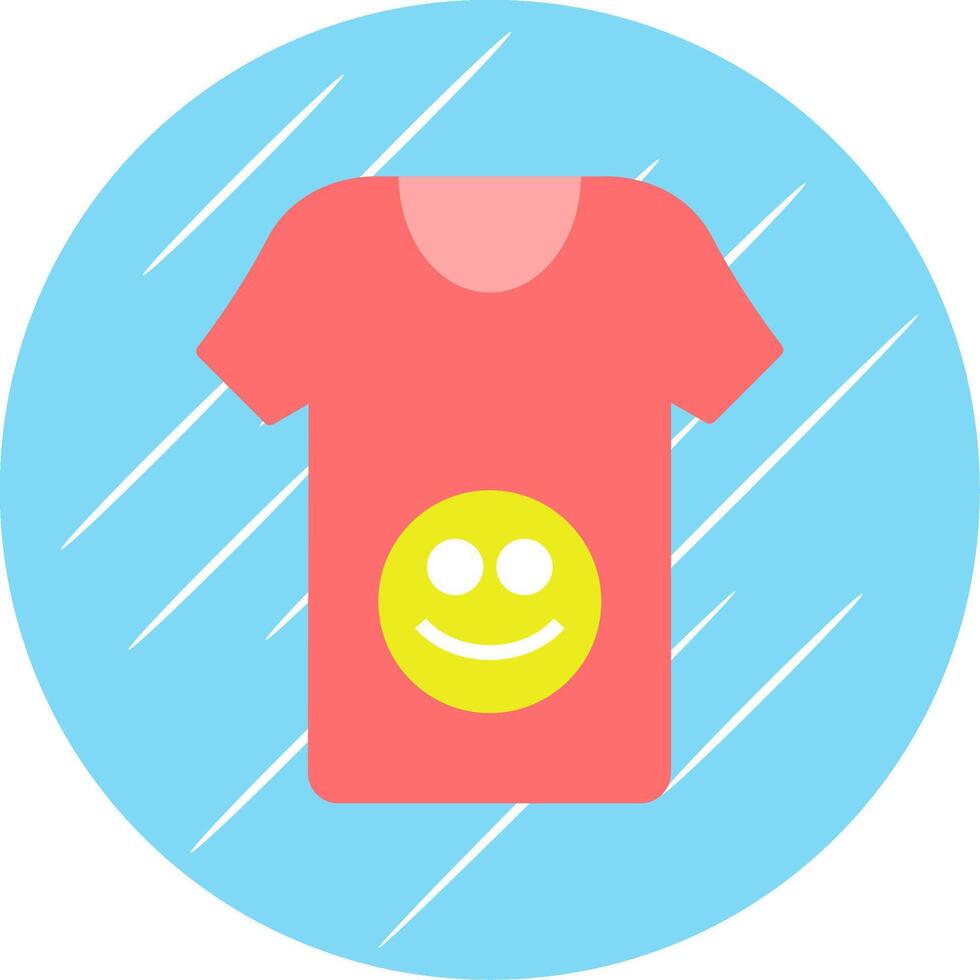 T Shirt Flat Circle Icon Design vector