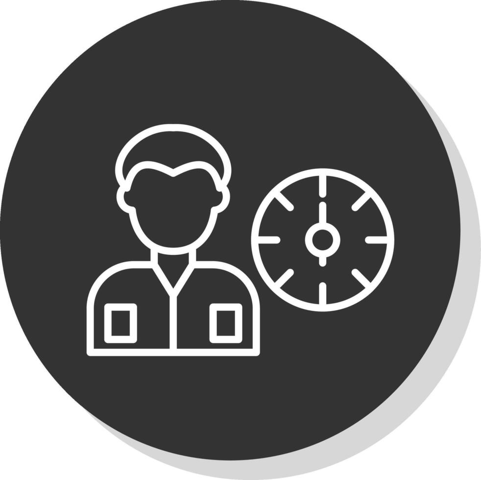 Working Hours Line Shadow Circle Icon Design vector