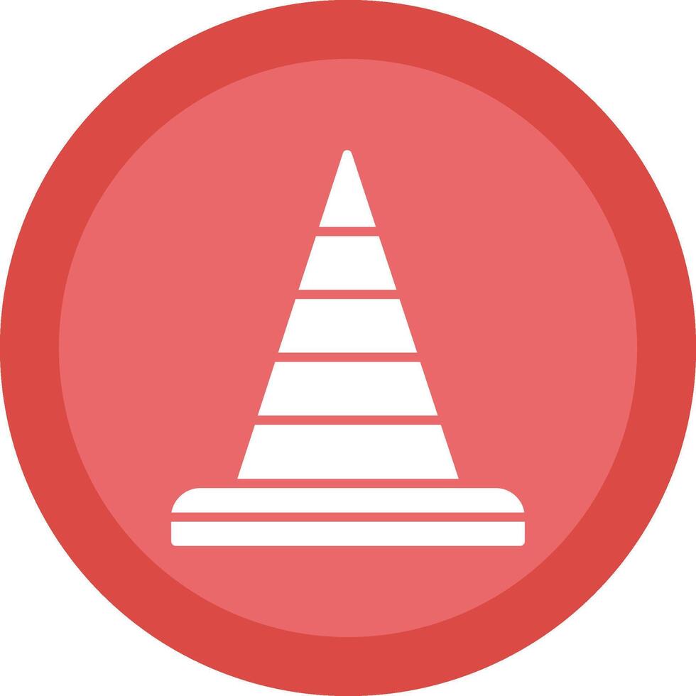 Traffic Cone Line Shadow Circle Icon Design vector