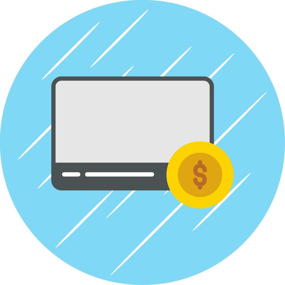 Paid Content Flat Circle Icon Design vector