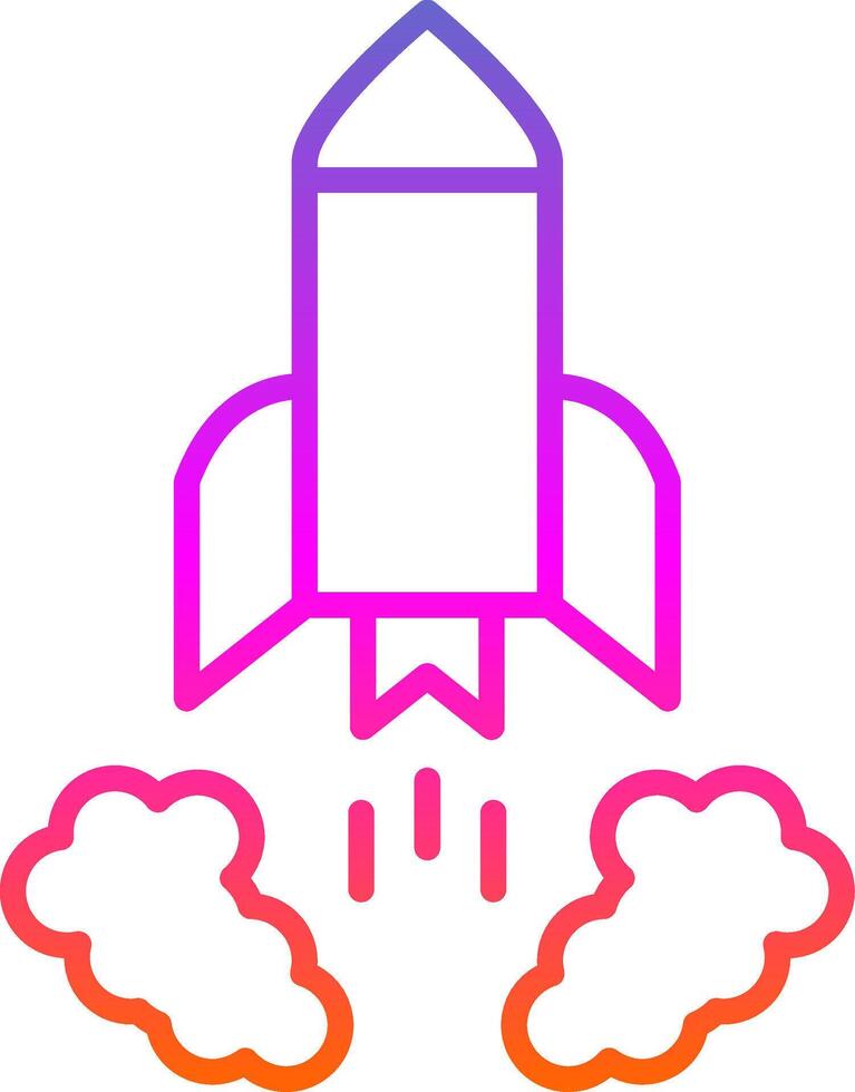 Rocket Launch Line Gradient Icon Design vector