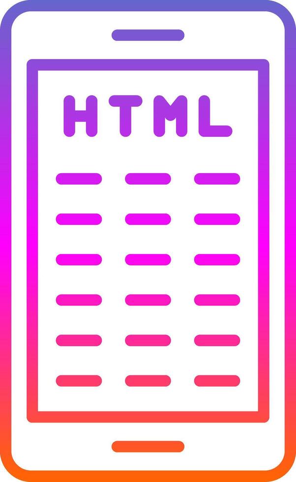 Mobile Coding Line Gradient Icon Design vector
