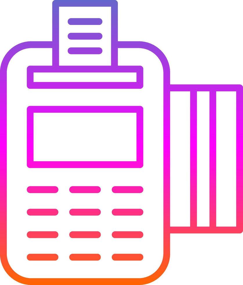 Pos Terminal Line Gradient Icon Design vector