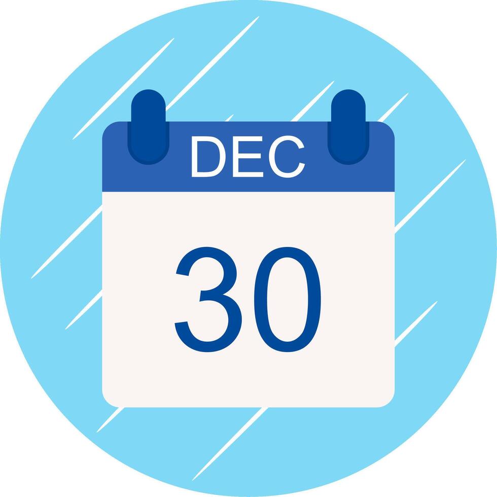 December Flat Circle Icon Design vector