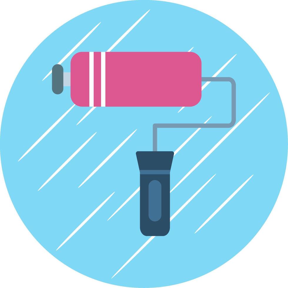 Paint Roller Flat Circle Icon Design vector