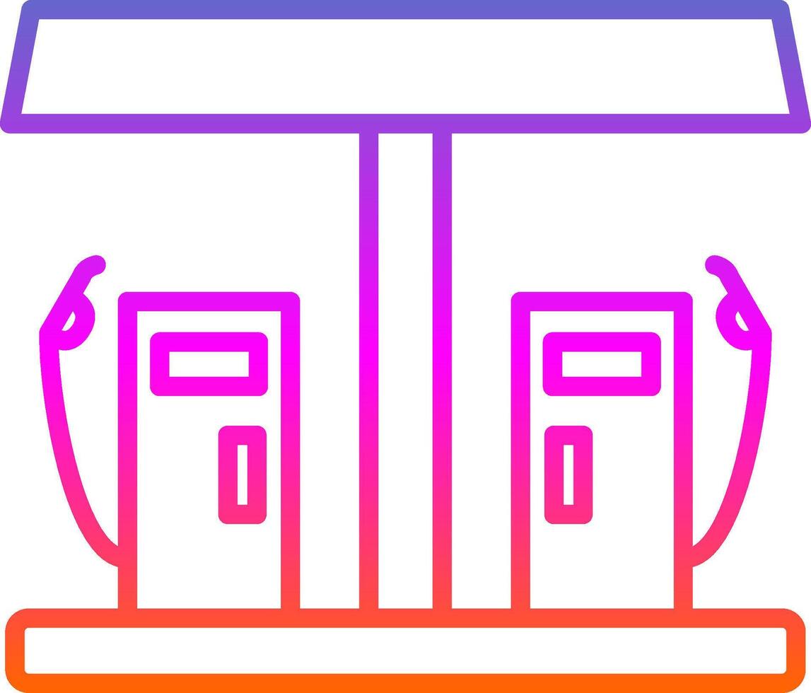 Gas Station Line Gradient Icon Design vector