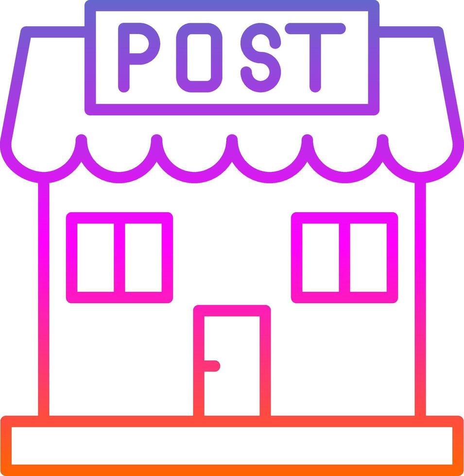 Post Office Line Gradient Icon Design vector
