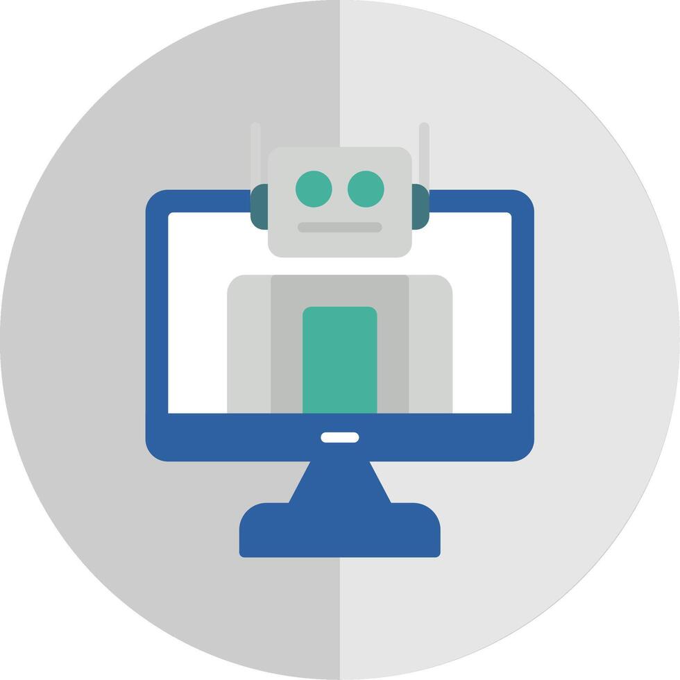 Bot Flat Scale Icon Design vector