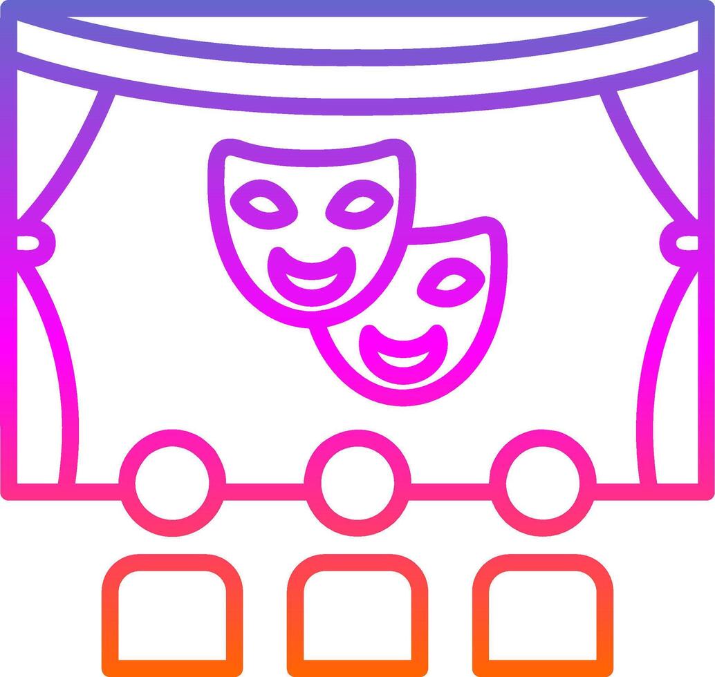 Theater Line Gradient Icon Design vector