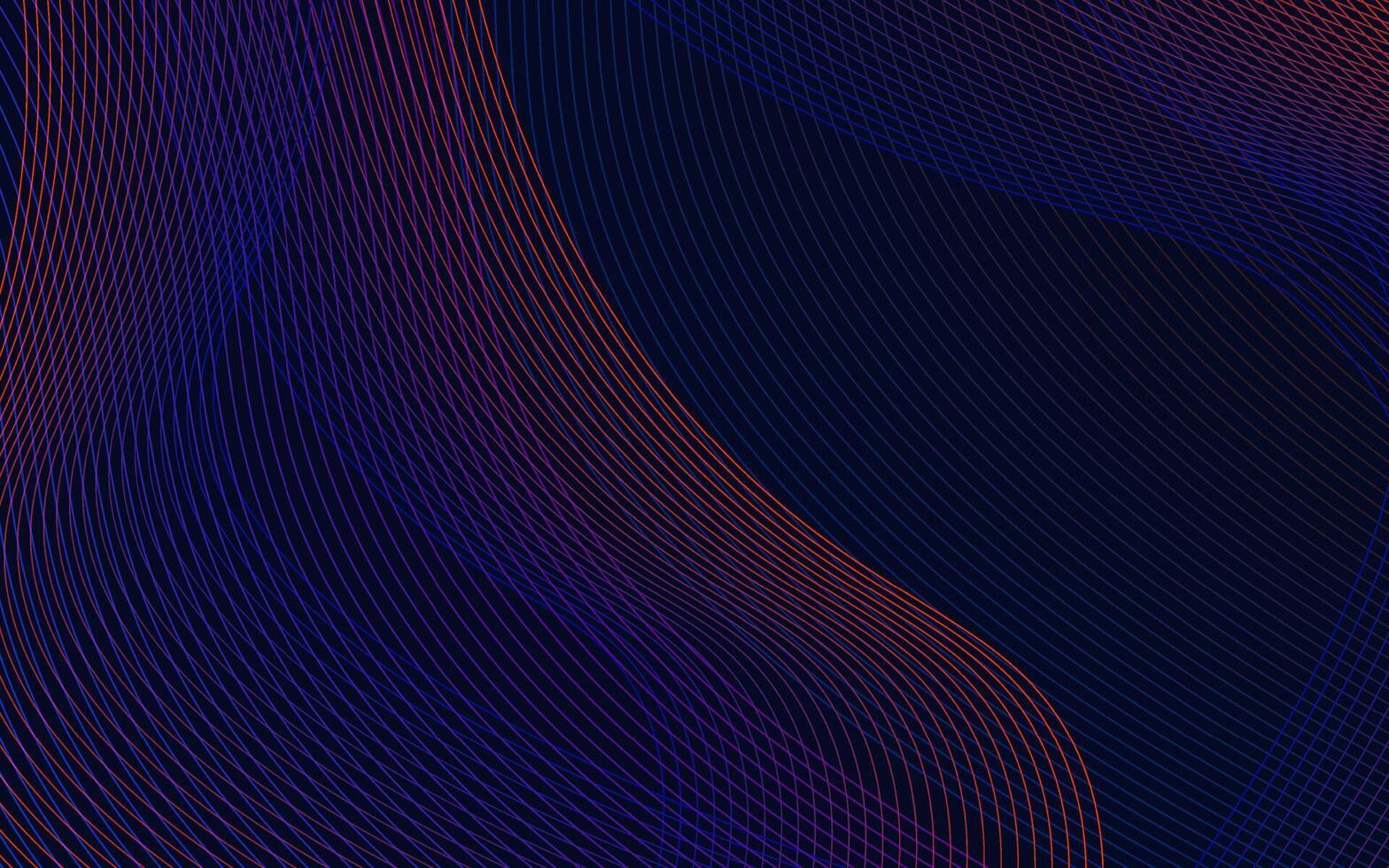 Abstract technology with dynamic wavy lines vector