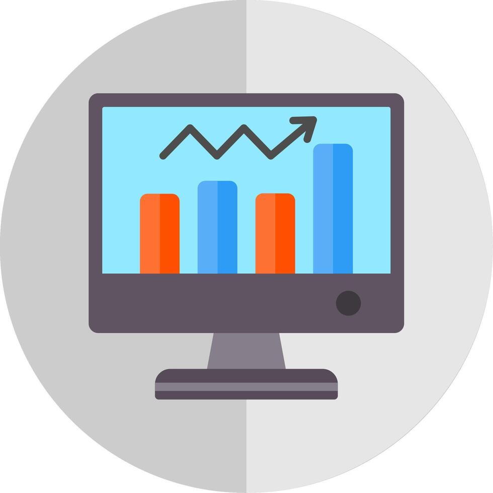 analítica plano escala icono diseño vector