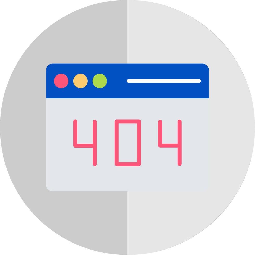 error 404 plano escala icono diseño vector