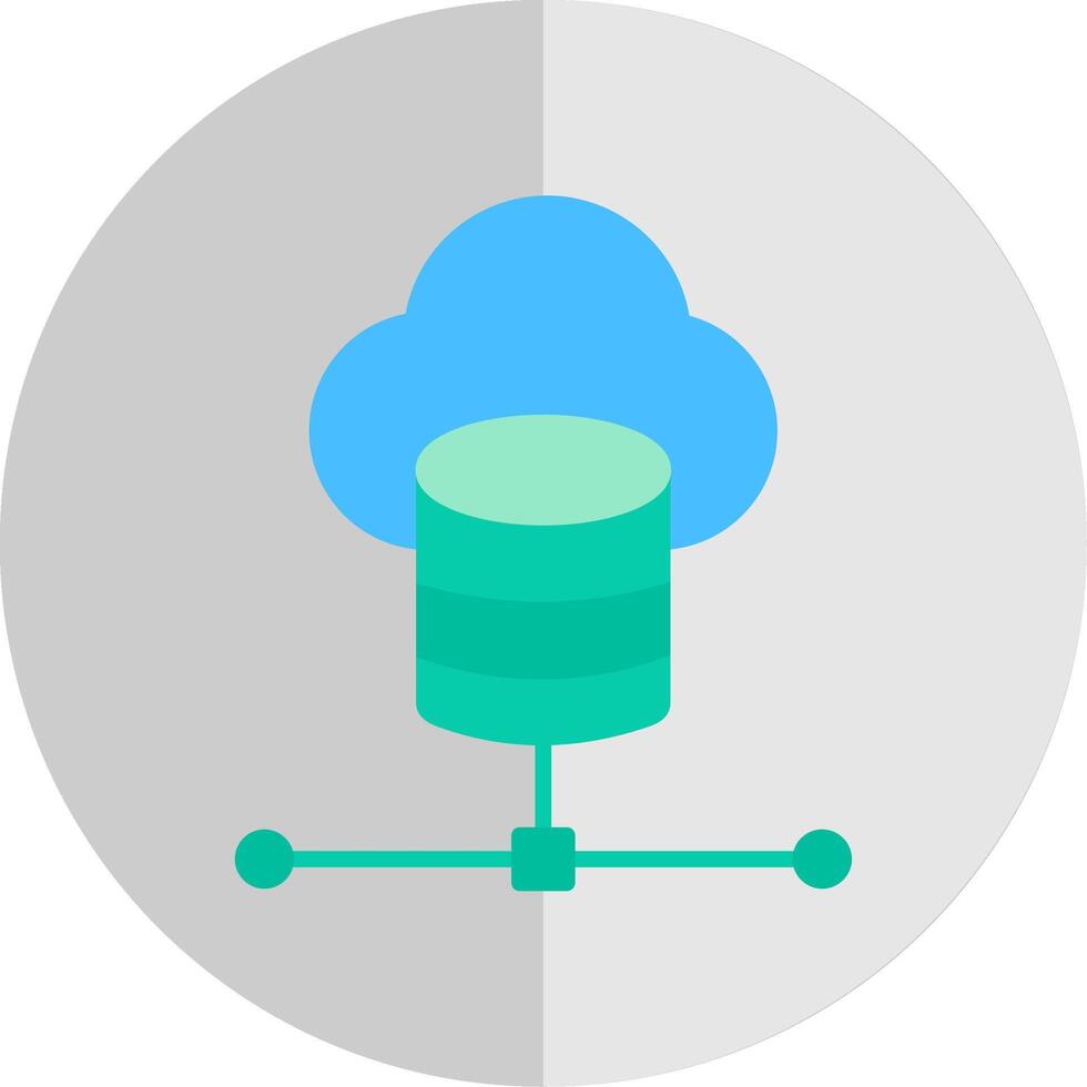 Cloud Database Flat Scale Icon Design vector