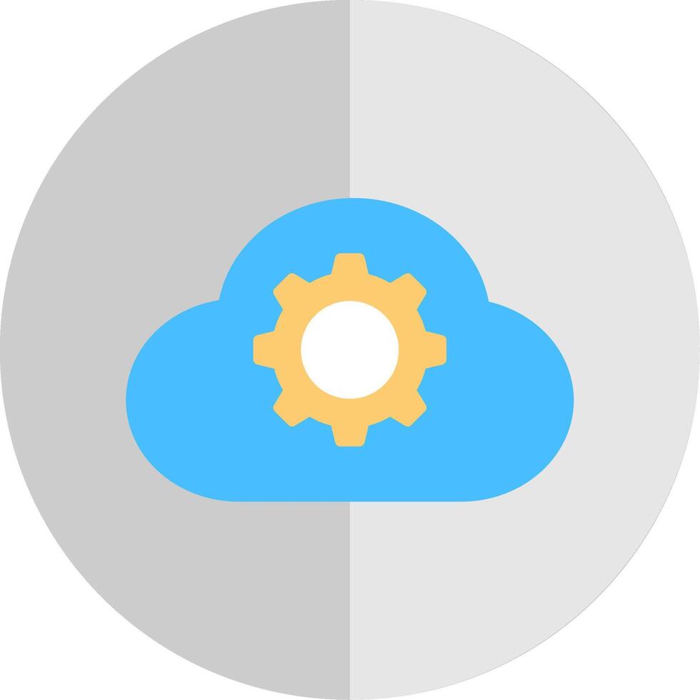Cloud Settings Flat Scale Icon Design vector