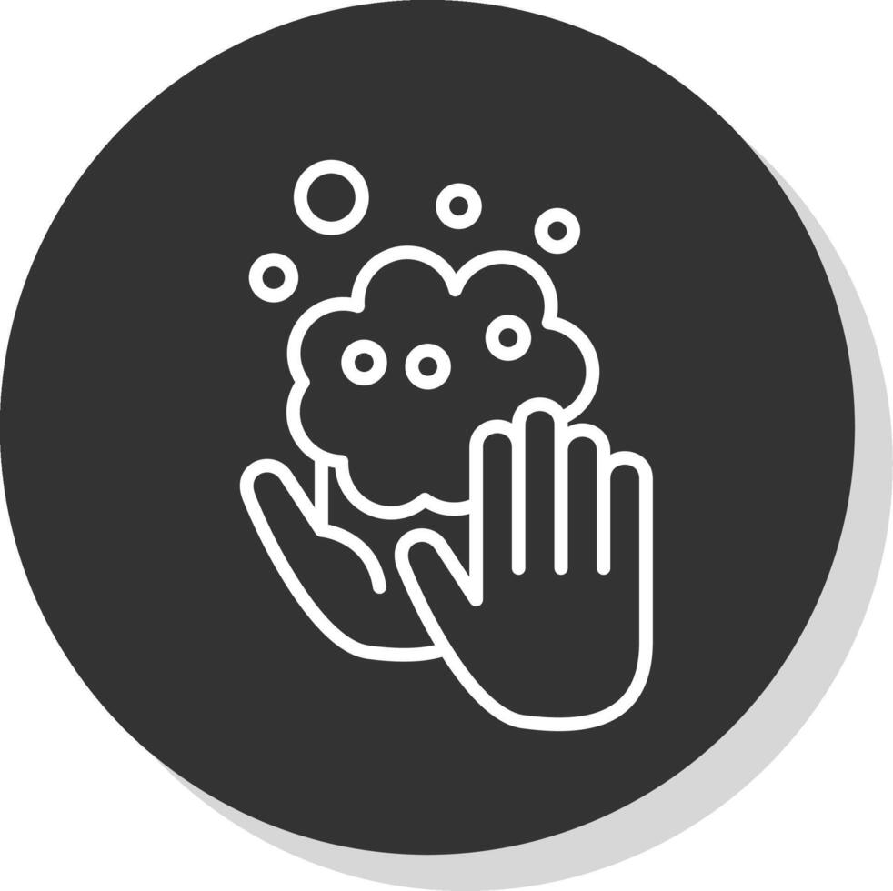 Hand Wash Line Shadow Circle Icon Design vector