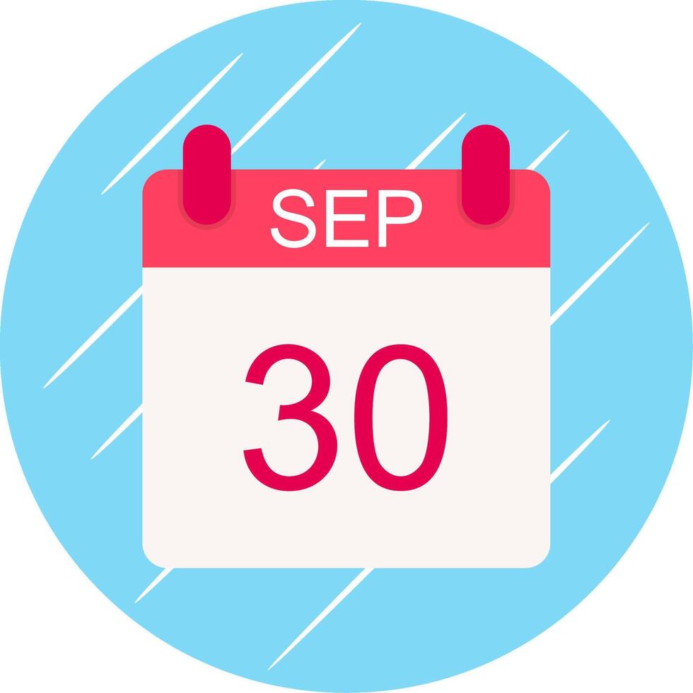 September Flat Circle Icon Design vector