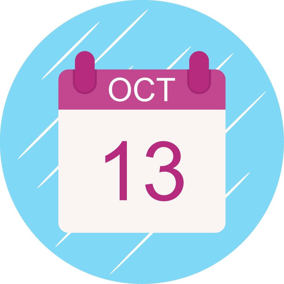 October Flat Circle Icon Design vector