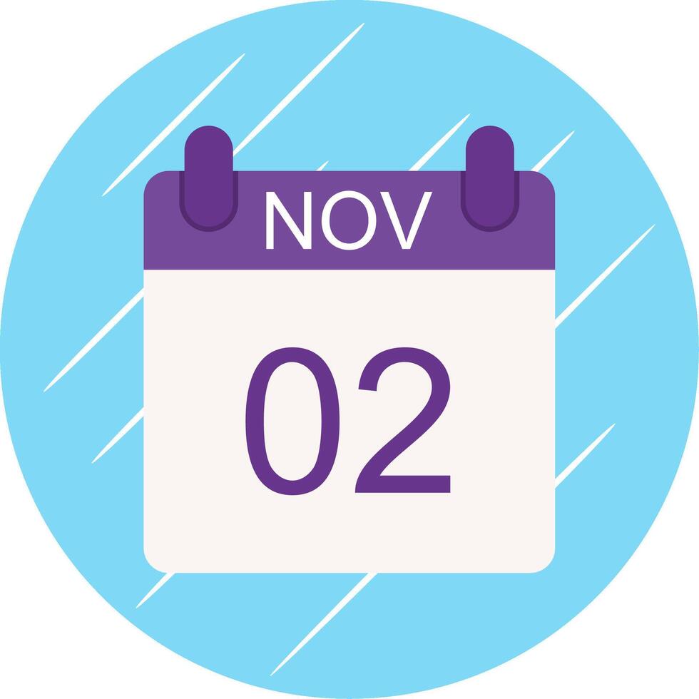 November Flat Circle Icon Design vector