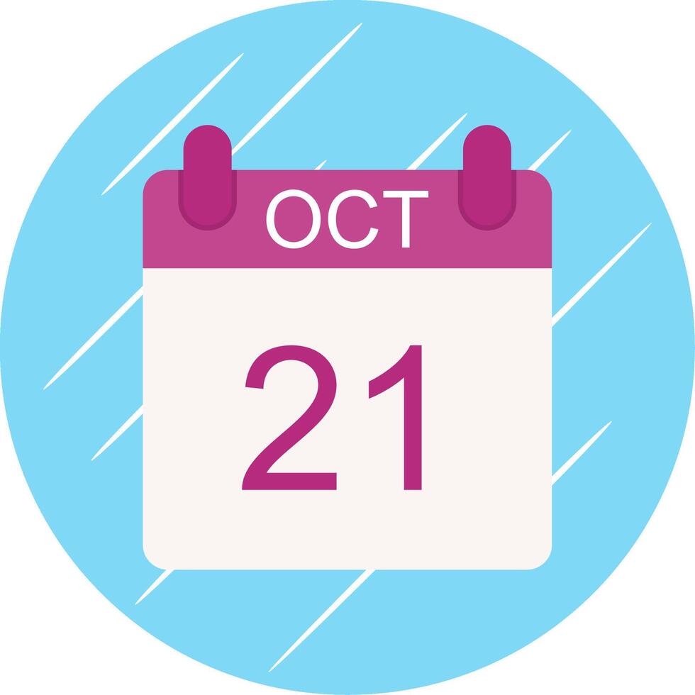 October Flat Circle Icon Design vector