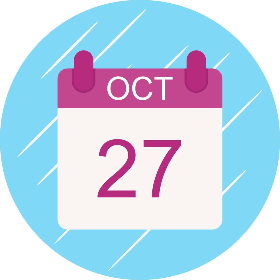 October Flat Circle Icon Design vector