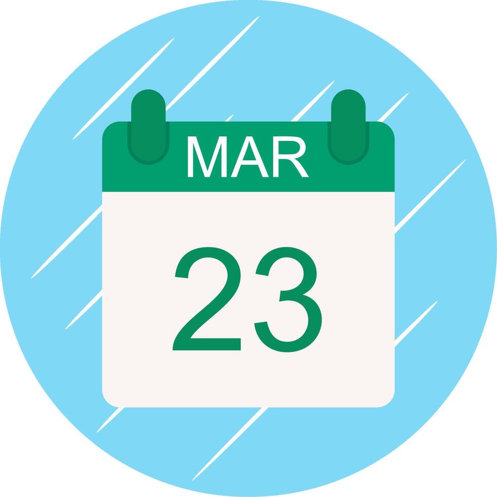 March Flat Circle Icon Design vector