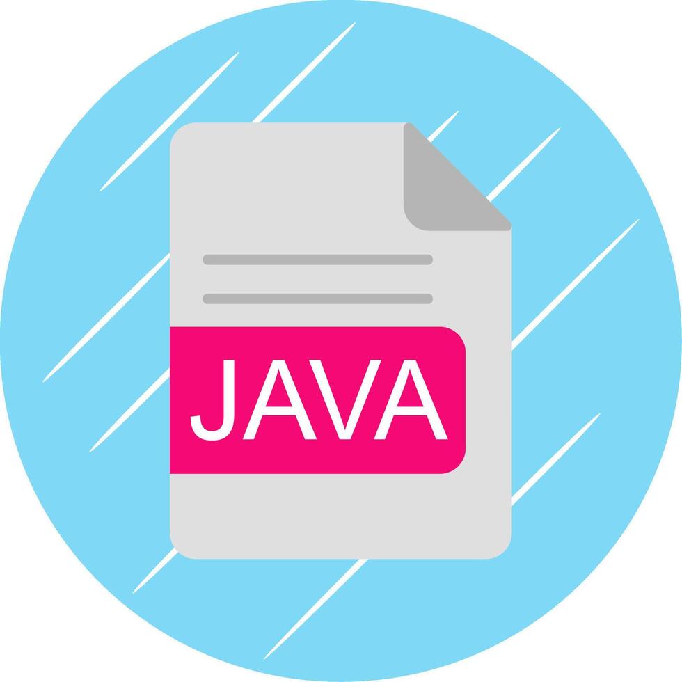 JAVA File Format Flat Circle Icon Design vector