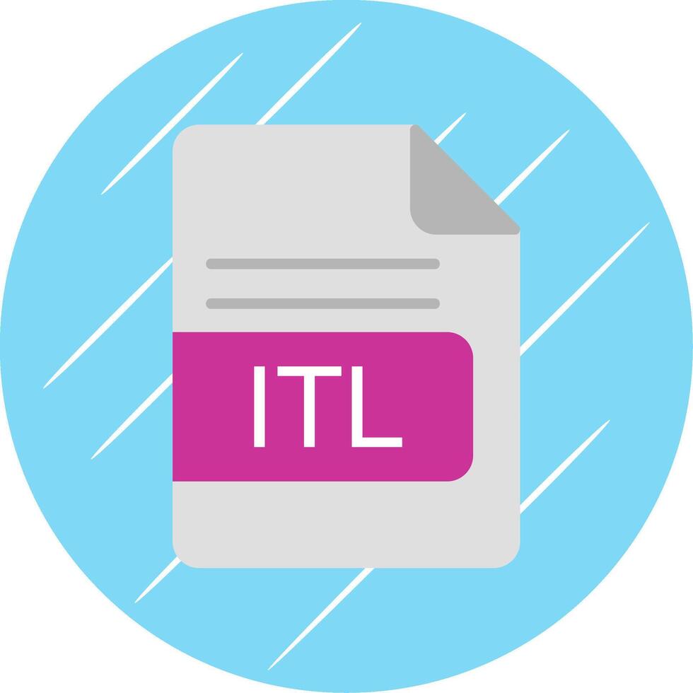 ITL File Format Flat Circle Icon Design vector