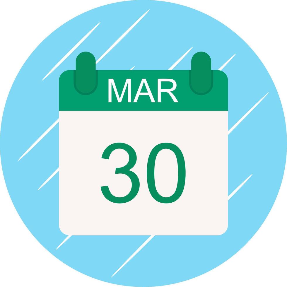 March Flat Circle Icon Design vector