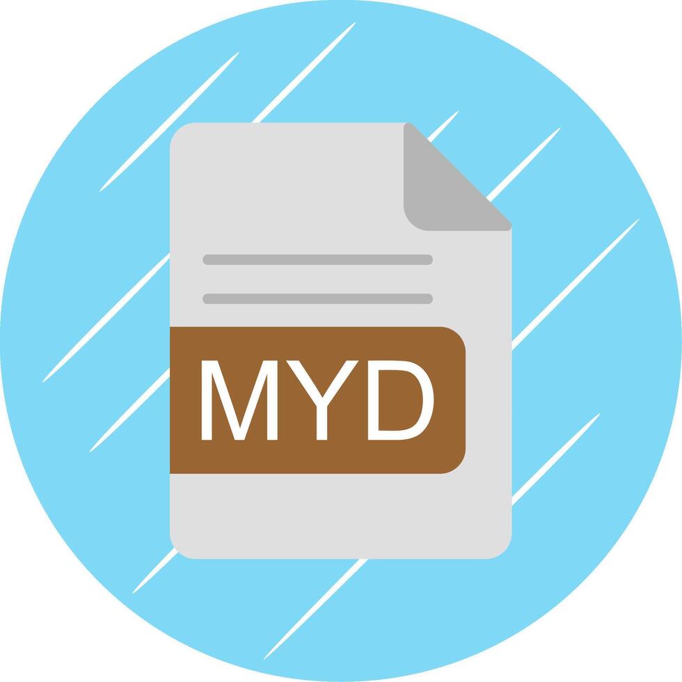 MYD File Format Flat Circle Icon Design vector