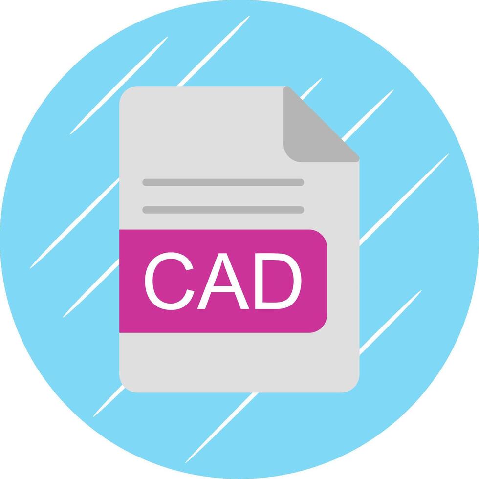 CAD File Format Flat Circle Icon Design vector