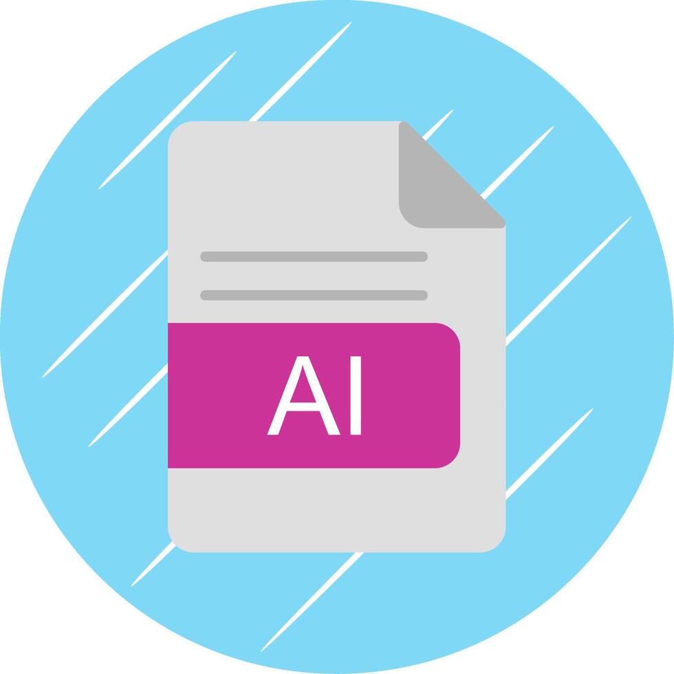 AI File Format Flat Circle Icon Design vector