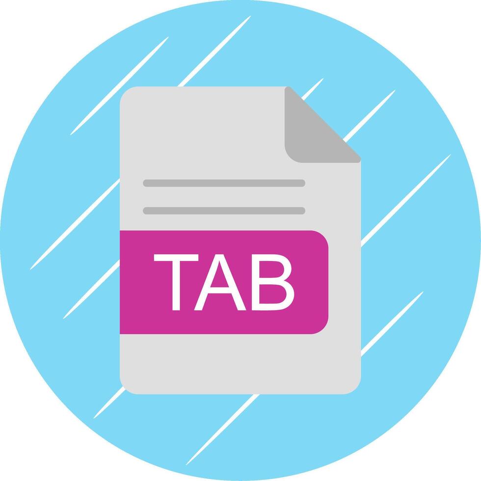 TAB File Format Flat Circle Icon Design vector