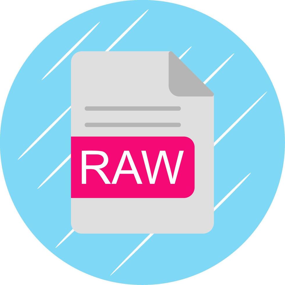 RAW File Format Flat Circle Icon Design vector
