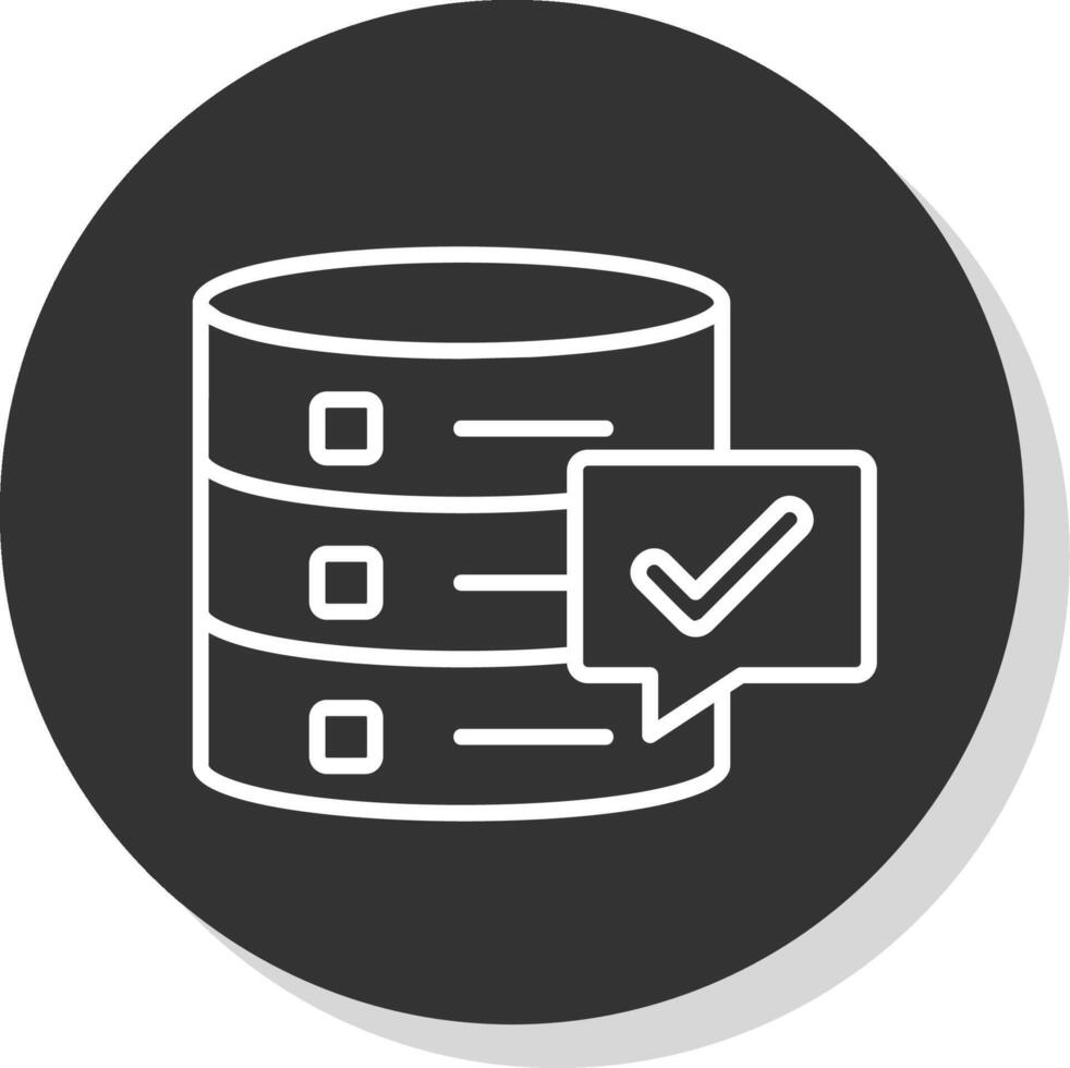 Data Quality Line Shadow Circle Icon Design vector