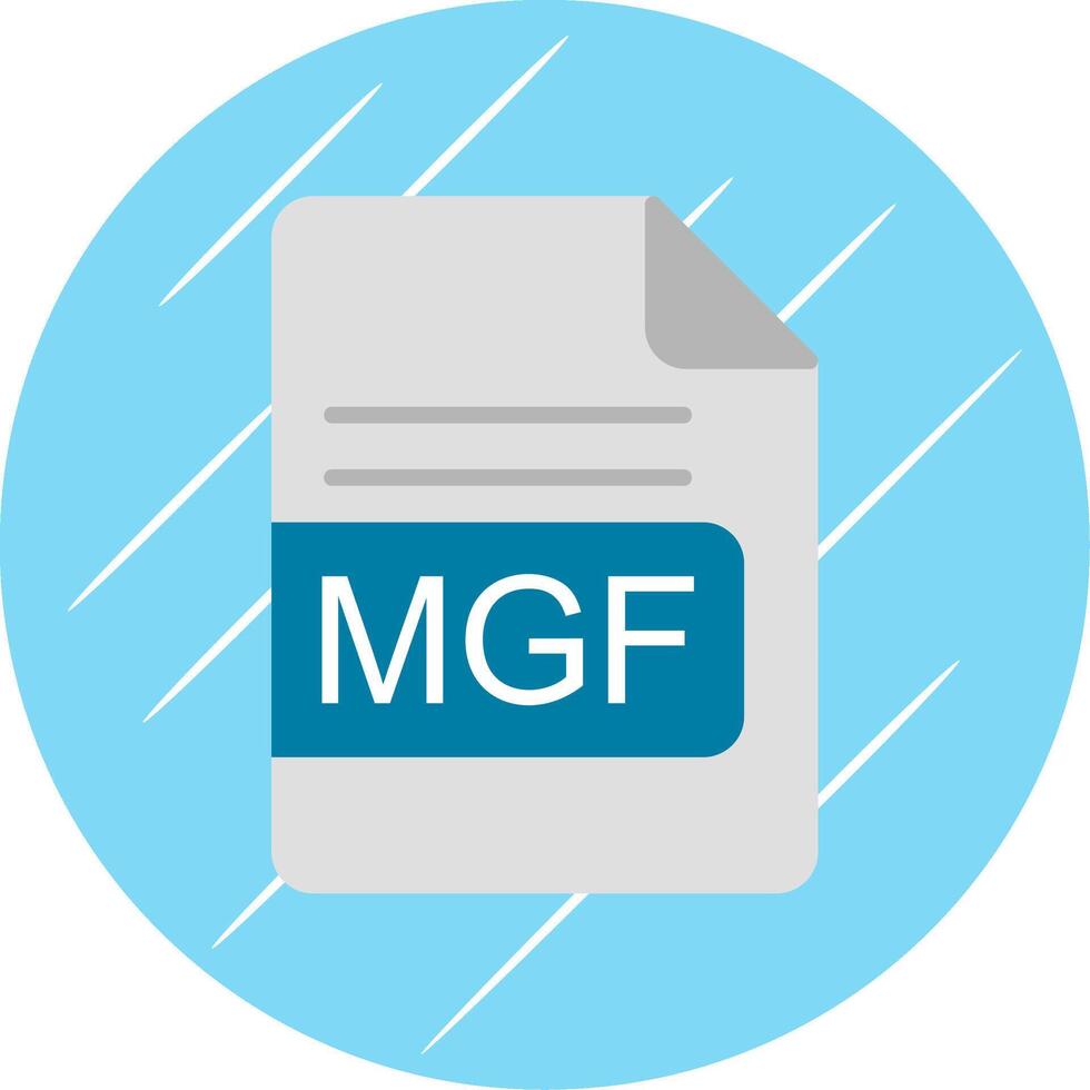 MGF File Format Flat Circle Icon Design vector