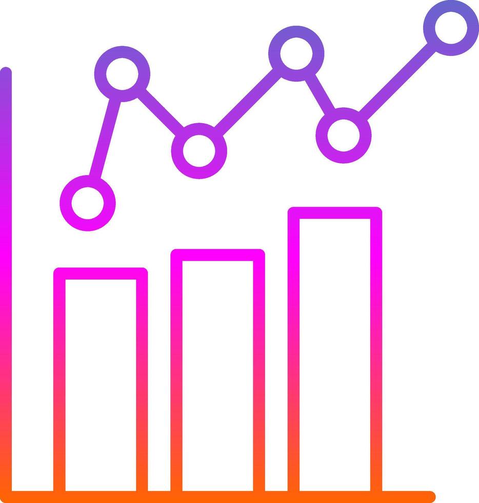 Bar Chart Line Gradient Icon Design vector