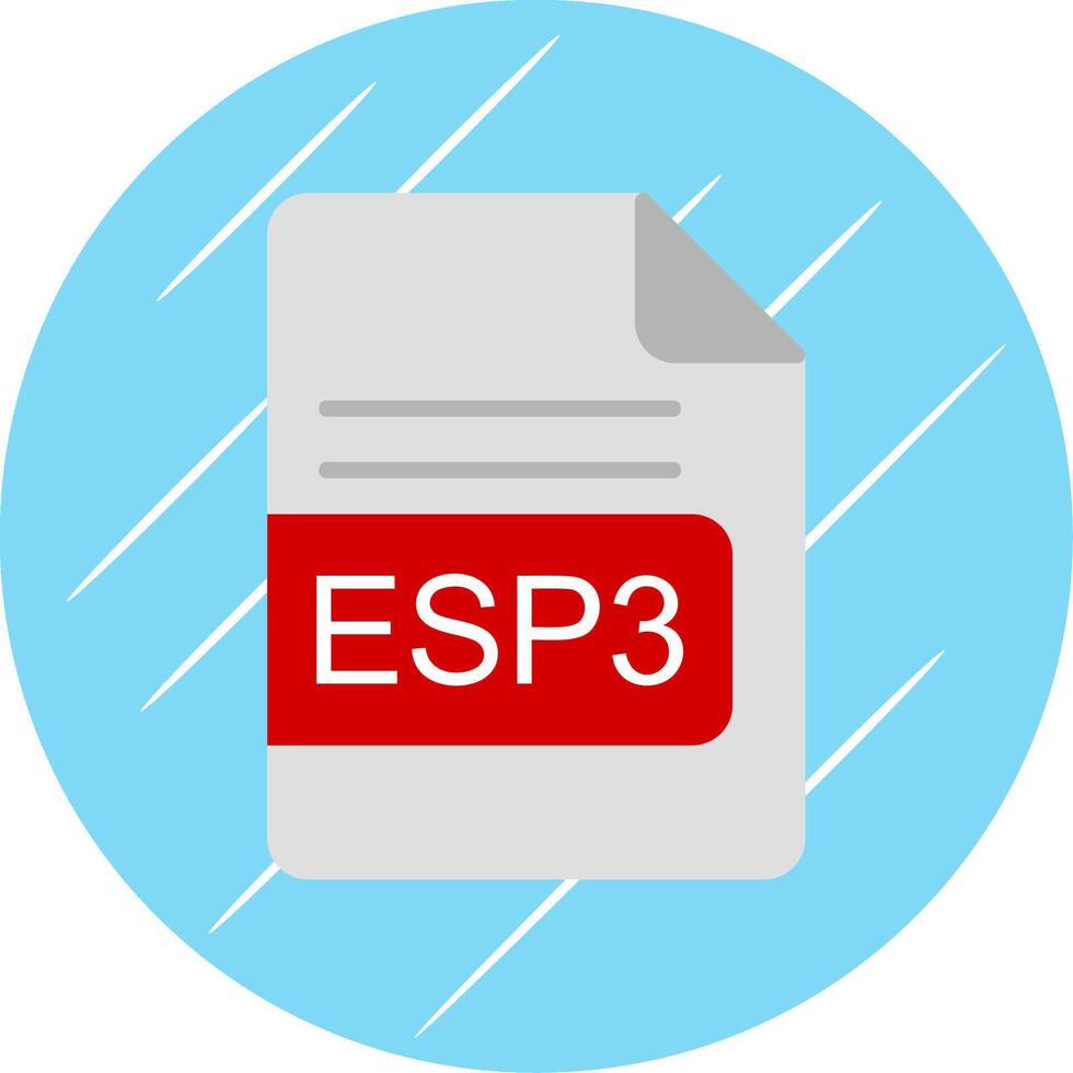 ESP3 File Format Flat Circle Icon Design vector