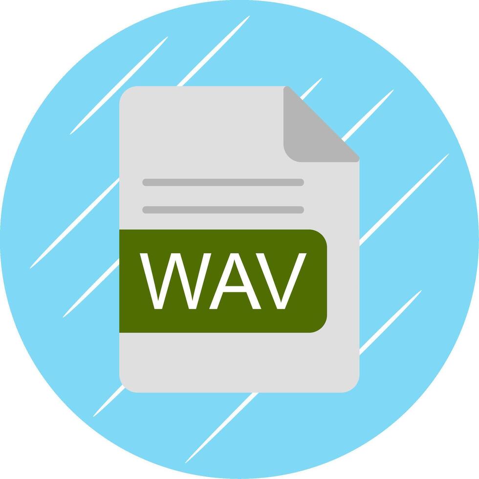 WAV File Format Flat Circle Icon Design vector